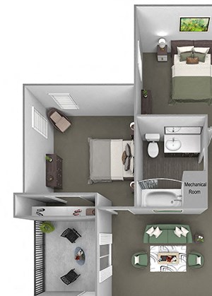 Grand Centennial Floor Plan C1 The Manitou - 3 bedrooms 2 baths - 3D Grand Centennial Floor Plan C1 The Manitou - 3 bedrooms 2 baths - 3D